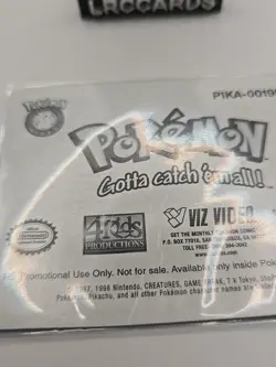 1998 Pokemon Poolside #PIKA-0019D/DVD 3D card Insert from VIZ Video DVD - Image 4