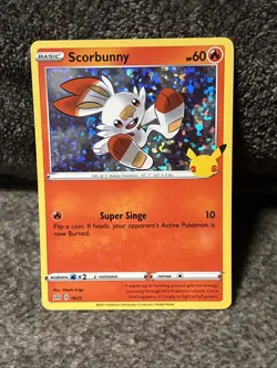 Scorbunny 16/25 Holo Pokemon 25th Anniversary McDonald’s Promo Card 2021 - Image 1