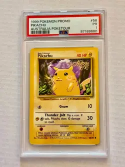Pikachu Pokemon Card PSA 1 1999 Australia Poketour #58 Vintage WOTC Graded - Image 1