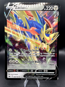 Pokemon Zacian V 095/159 Crown Zenith Ultra Rare Holo JUMBO Promo Card NM - Image 1