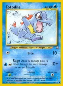 Moderately Played, English Pokemon Regular Totodile - 80/111 - Common - Unlimite - Image 1