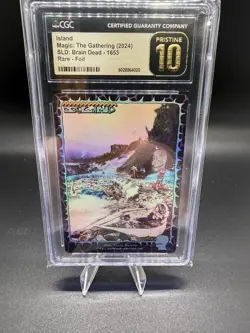 Magic The Gathering Secret Lair Foil Brain Dead Island Foil Land CGC 10 Pristine - Image 1