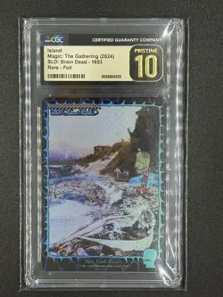 Magic The Gathering Secret Lair Foil Brain Dead Island Foil Land CGC 10 Pristine - Image 2