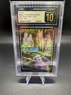 Magic The Gathering Secret Lair Foil Brain Dead Forest Foil Land CGC 10 Pristine - Image 1