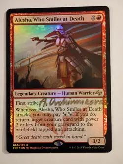 Magic The Gathering - 1x Signed Foil Alesha, Who Smiles at Death - Fate Reforged - Image 1