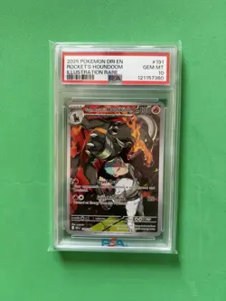 Pokemon TCG Team Rockets Houndoom Rare Card 191/182 Destined Rivals PSA 10 - Image 1