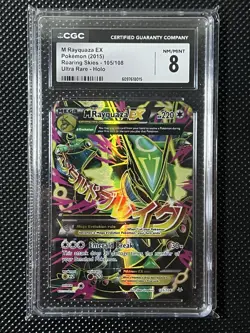 Pokemon M Rayquaza EX XY Roaring Skies Full Art #105 CGC 8 - Image 1