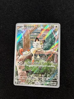Pokemon Meowth Holo Illustration Rare Me02: Phantasmal Flames 106/094 70 HP Fur… - Image 3