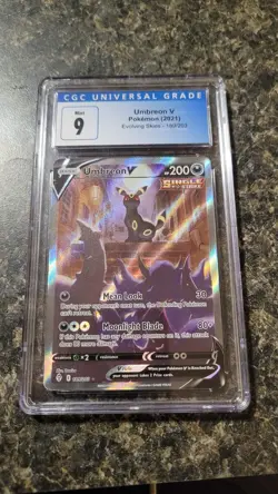 CGC 9 Umbreon V 189/203 Evolving Skies Alt Full Art Holo English 2021 - Image 1