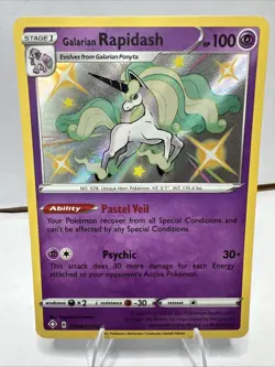 Pokemon TCG Galarian Rapidash SV048/SV122 Shining Fates Holo NM - Image 1