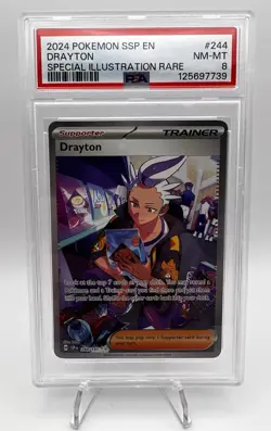 Pokemon Drayton Surging Sparks 244/191 Holo Special Illustration Rare PSA 8 - Image 1