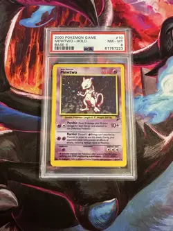 Mewtwo Holo Pokemon Base Set 2 PSA 8 2000 - Image 1