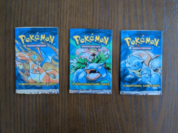 EMPTY Pokemon Base Set Art Set x3 Booster Pack Wrappers WOTC Charizard - Image 1