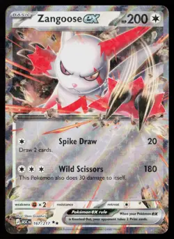 Zangoose ex 167/217 Double Rare ME: Ascended Heroes Pokemon Near Mint - Image 1