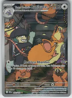Team Rocket's Raticate 202/182 Illustration Rare Destined Rivals Pokemon NM - Image 1