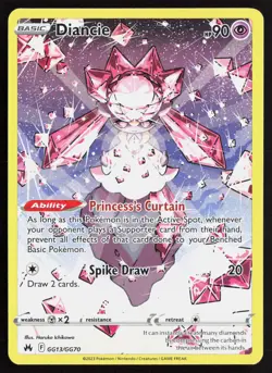 Diancie GG13/GG70 Trainer Gallery Rare Crown Zenith Galarian Gallery Pokemon NM - Image 1