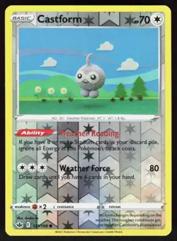 Castform 121/198 Common Chilling Reign Pokemon Reverse Holo Near Mint - Image 1