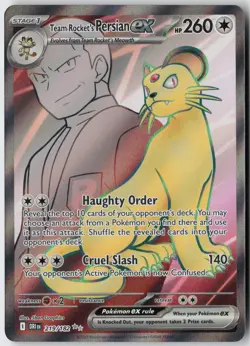 Team Rocket's Persian ex 219/182 Ultra Rare Destined Rivals Pokemon Near Mint - Image 1