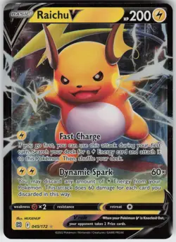 Raichu V 045/172 V Rare Brilliant Stars Pokemon Holo Near Mint - Image 1