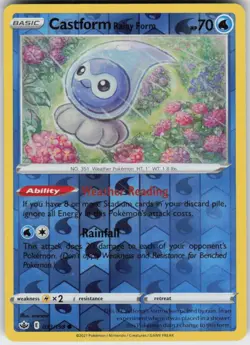 Castform Rainy Form 033/198 Common Chilling Reign Pokemon Reverse Holo Near Mint - Image 1