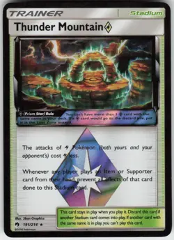 Thunder Mountain ◇ 191/214 Prism Star Rare Lost Thunder Pokemon Holo Near Mint - Image 1
