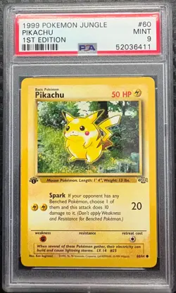 1999 Pokemon Jungle 1st Edition Pikachu #60 PSA 9 - Image 1