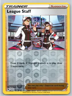 League Staff 153/185 UC Vivid Voltage Reverse Holo LP Pokemon - Image 1