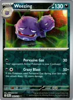 Weezing 092/159 Uncommon Journey Together Pokemon Reverse Holo NM - Image 1