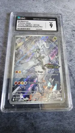 Pokemon N's Reshiram Journey Together CGC 9 Illustration Rare Holo 167/159 - Image 1