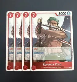 One Piece | Roronoa Zoro R Foil OP14-015 Playset (x4) - The Azure Sea's Seven - Image 1