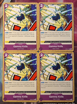 4x Gamma Knife OP05-077 Common Englisch PLAYSET NM One Piece - Image 1