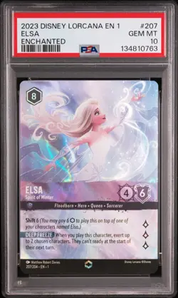 ENCHANTED Elsa Spirit of Winter Disney Lorcana 2023 The First Chapter 207 PSA 10 - Image 1