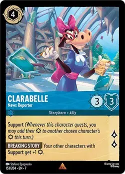Disney Lorcana TCG - Archazia's Island - Clarabelle - News Reporter Rare 153/204 - Image 1