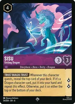 Disney Lorcana TCG - Azurite Sea - Sisu - Uniting Dragon - Super Rare 54/204 - Image 1