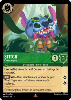 Disney Lorcana TCG - Into the Inklands - Stitch - Covert Agent - 89/204 - Image 1