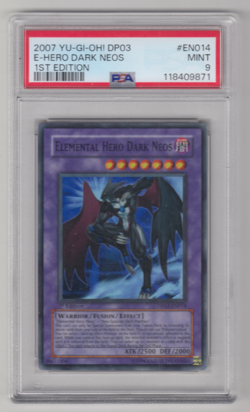 2007 YUGIOH DP03 ELEMENTAL HERO DARK NEOS 1ST EDITION PSA 9 EN014 - Image 1