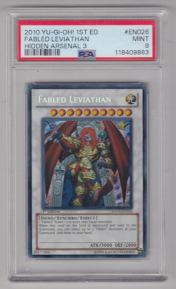 2010 YUGIOH 1ST EDITION FABLED LEVIATHAN #EN026 PSA 9 HIDDEN ARSENAL 3 - Image 1
