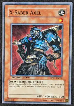 X-Saber Axel 1996 Limited Edition Super Rare Holo Yugioh HA01-EN010 (NM) - Image 1