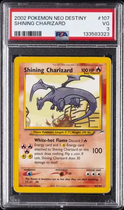 2002 POKEMON NEO DESTINY #107 SHINING CHARIZARD PSA 3 - Image 1