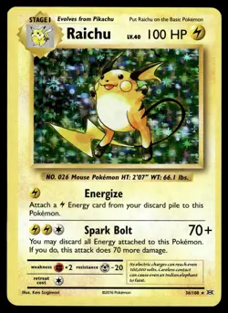 Raichu 36/108 Holo Rare Evolutions Pokemon Holo LP - Image 1