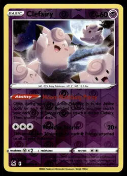 Clefairy 062/196 Common Lost Origin Pokemon Reverse Holo LP - Image 1