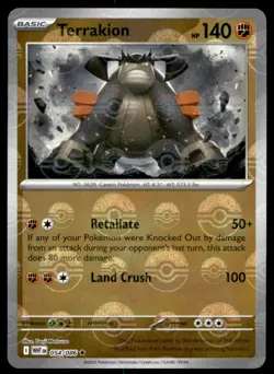 Terrakion (Poke Ball Pattern) 054/086 Holo Rare White Flare Pokemon Holo LP - Image 1