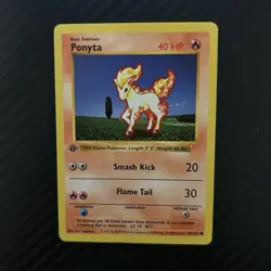 Ponyta 60/102 1st Edition Shadowless Base Set 1999 Pokemon LP - Image 1