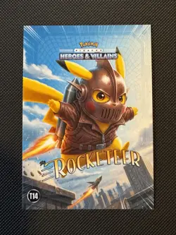 Heroes & Villains Rocketeer Pikachu T14 Window Holo Flash Ed. Pokemon Fan Art - Image 1