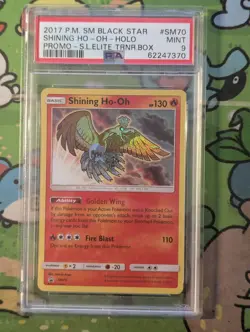 2017 POKEMON SM BLACK STAR PROMO #SM70 SHINING HO-OH-HOLO PSA 9 - Image 1