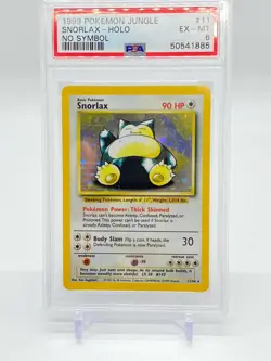 Low Pop - NO SYMBOL ERROR - SNORLAX Pokemon Jungle Unlimited 1999 Holo PSA 6 - Image 1