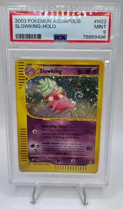 *SWIRL* 2003 Pokemon Aquapolis #H22/H32 Slowking Holo PSA 9 MINT - Image 1