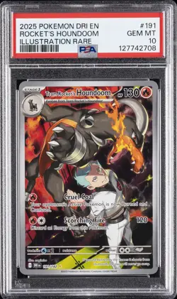 2025 POKEMON DRI EN-DESTINED RIVALS #191 TEAM ROCKET'S HOUNDOOM PSA 10 - Image 1