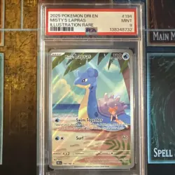 2025 POKEMON DRI EN-DESTINED RIVALS ILLUSTRATION RARE #194 MISTY'S LAPRAS PSA 9 - Image 1