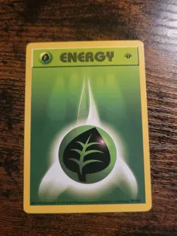 Pokemon Grass Energy 099/102 Base Set Shadowless 1st Edition NM - Image 1